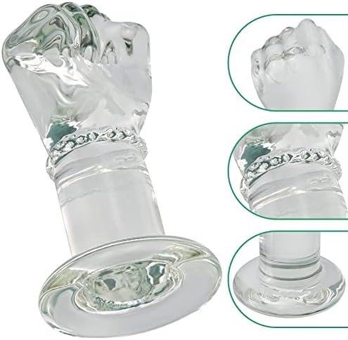 Glass Crystal Anal Plug Fist Hand Butt Plug, G-Spot Anal Pleasure Trainer, Transparent Extra Large Sm Anal Plugs Butt Plug Dildo Penis For Women Men Masturbation (L) - Image 2