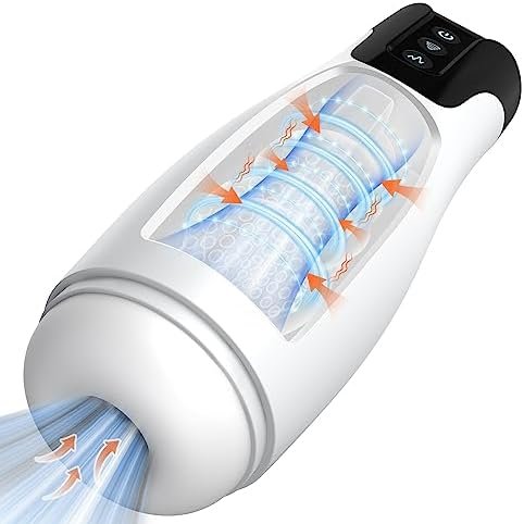 Male Masturbator Mens Sex Toys - Upgraded 7 Strong Sucking & 7 Powerful Vibration Modes Hands Free Automatic Masturbators For Penis Stimulation, Pocket Pussy Stroker Adult Toy For Men Pleasure