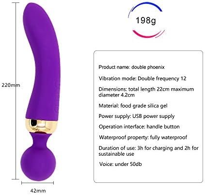 Omekiida Female Masturbator Vibrator Usb Charging 12 Frequency G Spot Vibrator Massage Double Knight Silicone Waterproof Vibrator Sex Toys For Women (Dark Purple) - Image 2