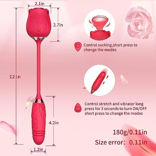 Rose Sex Stimulator For Women, Clitoral Nipple Vibrator With 9 Modes,Vibrating Personal Massager-Sex G Spot Toys Female Couples-Adult Toy (Purple), 1.0 Count - Image 3