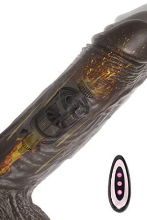 Thrusting Dildo Vibrator Sex Toy With 10 Vibrations, 8.6 Inch Powerful Vibrator With Suction Cup Brown Realistic Vibrating Dildos For G-Spot And Anal Stimulation Telescopic Heating And Remote Control
