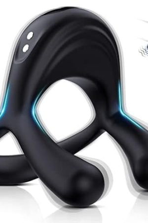 Vibrating Cock Ring, Luzine Purple Rechargable Silicone Stretchy Penis Rings With 10 Intense Vibration Modes, Triangular Mens Vibrator For Stronger Erection Pleasure Enhance, Adult Sex Toys & Games