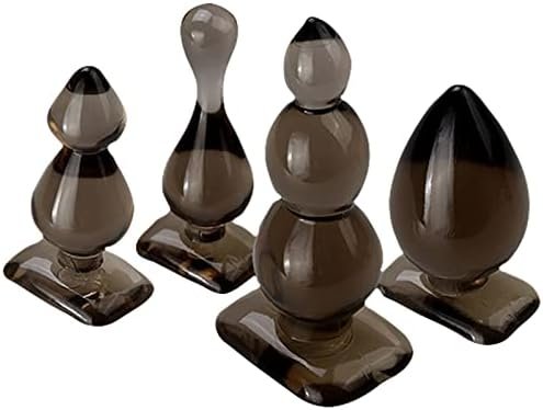Large Gourd 4-Piece Anal Plug Set, Silicone Pagoda Bead Anal Plug Kit, Adult Sex Toys For Couple