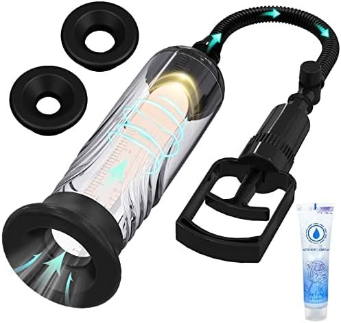 Penis Vacuum Pump, Manual Penis Enlarger Enlargement Extend Pump Air Pressure Device, Adult Male Sex Toys For Men Stronger Bigger Erections With 3Pcs Suction Sleeves (Basic)