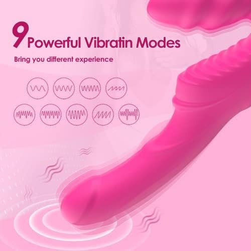 G-Spot Vibrator Sex Toys For Women - 2 In 1 Vibrators Dildo Rose Sex Toy For Woman Vibrating Toys Dildos Adult Toy With 9 Vibration Modes, Waterproof Clitoral Nipple Stimulator Anal Plug For Couples - Image 2