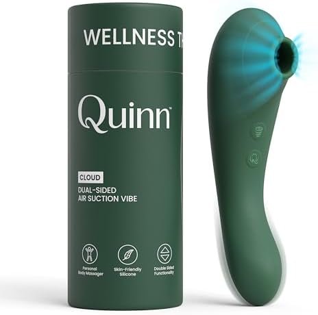 Quinn Wellness Adult Sex Toy Cloud - Dual-Sided Suction Vibrator - 10 Clit Sucking Patterns & 7 Modes, 3 Speeds Tail - Clitoral Stimulator For Women - Rechargeable Waterproof Sexual Massager - Green