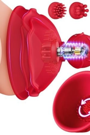 Nipple Toys Rotation Sex Toys - Rose Sex Toy Sucking Stimulator Wireless Nipple Clamps With 10 Powerful Vibration Rotation Modes, Rechargeable Adult Sex Toys For Women Couples Pleasure Red