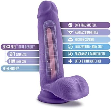 Blush Bold Pleaser - 7 Inch Ultra Soft Realistic Sensa Feel Dual Density Dildo - Flexishaft For A Firmer Erection - Strapon Friendly Suction Cup For Hands Free Play - Sex Toy For Women Men - Purple - Image 2