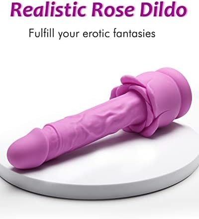 9.44 Inch Silicone Realistic Dildo Soft Large Dildo With Rose Suction Cup, Lifelike Liquid Anal Dildo Soft And Large Rose Dildo Adult Sex Toy For Women G-Spot Stimulation Play - Image 2
