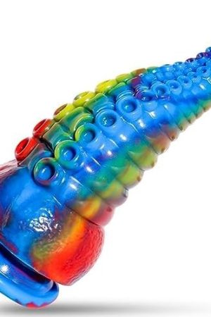 8 Inch Silicone Tentacle Realistic Dildo For Women: Thick Fat Dildo With Strong Suction Cup,Big Monster Fantasy Dildo - Liquid Silicone Anal Plug Prostate Massager For Hands-Free Play (Blue1)