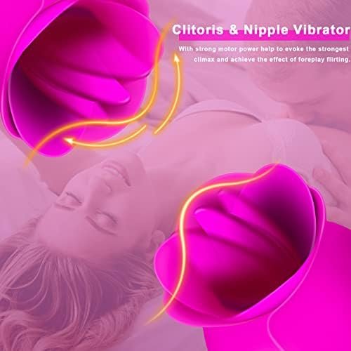 Clitoral Licking Tongue Vibrator With 10 Strong Vibration Modes, Clit Mini Rose Vibrator For Nipples And Clitoris Quick Orgasm, Rechargeable & Waterproof Adult Sex Toy For Women And Couples - Image 3