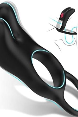 Vibrating Cock Ring Adult Couples Sex Toys For Men, Penis Ring Clitoral Vibrator With 10 Vibration Modes & Usb Rechargeable, Quiet Silicone Male Sex Toy Rabbit Vibrators For Men Pleasure Black