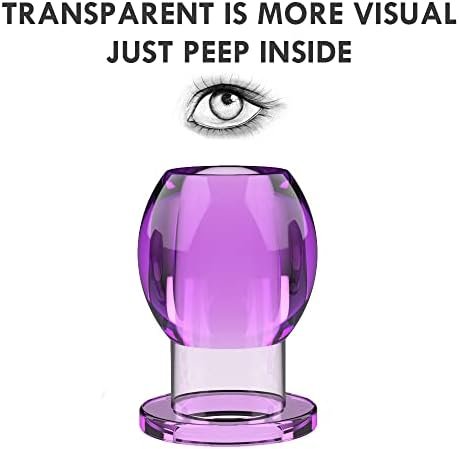 Hollow Speculum Peeking Anal Beads Butt Plug Expander Tunnel Transparent Anus Dilation Adult Women Men Gay (Purple Transparent) - Image 2