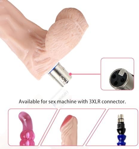 Sex Machine Attachment 3Xlr Connector Realistic Dildo Extension Tube And Anal Dildo For Love Machine Thrusting Machine Attachments Adult Sex Toys - Image 3