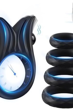 Penis Ring Male Sex Toys, 4 Sizes Vibrating Cock Ring Set Owl Design With Small Bullet Vibrator For Erection Enhancing, Soft Stretchy Mini Men Adult Sex Toy For Him Couples