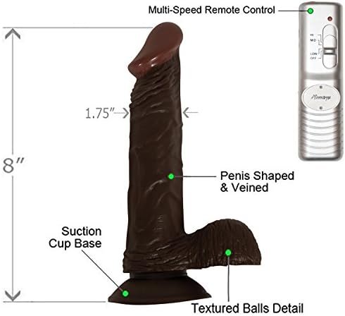 Flexible Multispeed American Whopper Straight Vibrating 8In Suction Cup Dildo Dong - Image 3
