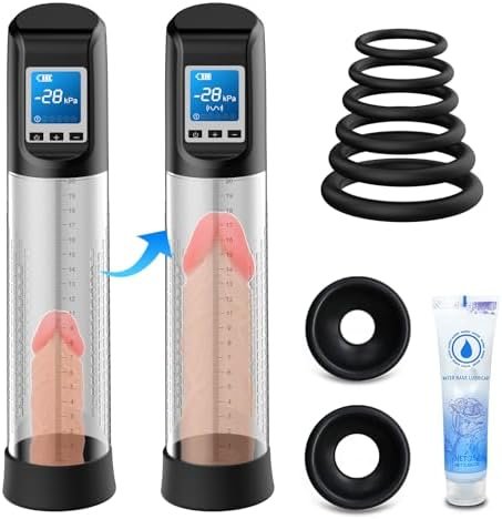 Male Electric Penis Vacuum Pump - Penis Enlargement Extend Pump With 6 Suction Modes, Penis Pump Bigger Longer Stronger Erections, Rechargeable & Led Screen Adult Sex Toys For Men