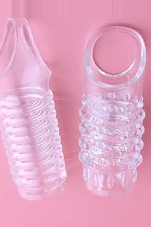 New Soft Big Realistic Sleeve Extender Sheath For Men Male Enhancement Extension Sleeve Transparent 2Pcs 1132