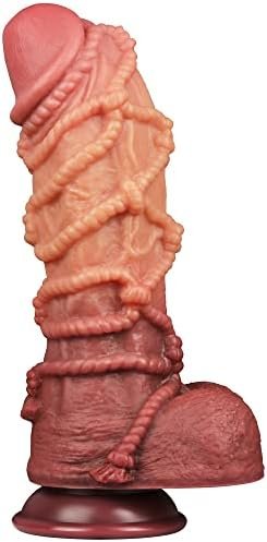 9.5 Inch Realistic Silicone Monster Dildo Huge Suction Cup Dildo, Dual Density Giant Horse Dildo Big Thick Dildo G Spot Dildo Butt Plug