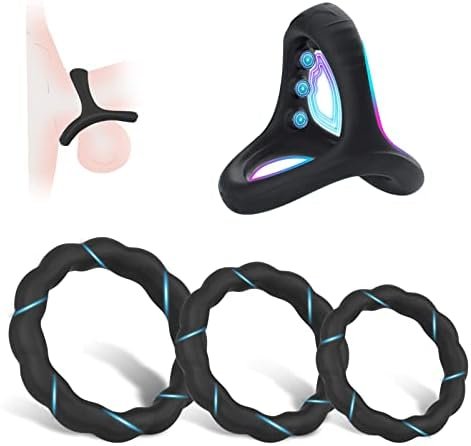 Silicone Penis Rings Set, 4 Different Sizes Cock Rings For Erection Enhancing, Adult Penis Ring For Man, Soft Silicone Adult Sex Toys For Couple,Stretchy Safe Penis Rings For Male Sexual Wellness
