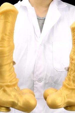 Gienocy Xxxl Golden Giant Realistic Silicone Horse Cock Dildo, Animal Fake Penis Anal Dildos Butt Plug G-Spot Vagina Prostatic Stimulation Sm Orgasm Adult Sex Toy For Men Women Couple (Golden-Xxl)