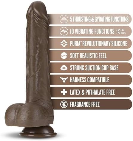 Dr. Skin Silicone Dr. Murphy - 8" Thrusting Rotating Vibrating Dildo With 10 Vibration Settings - Satin Smooth Realistic Design - Powerful Suction Cup & Harness Compatible - Remote Control Sex Toy - Image 2