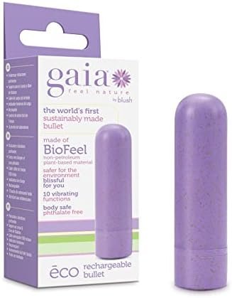 Blush Gaia Eco Rechargeable Plant-Based 3" Smooth Multispeed Bullet Vibrator In Aqua Made Of Sustainable Biofeelโข Worlds First Plant Based Vibe For Vagina Anal Vibrating Pleasure Adult Sex Toy Couples