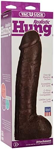 Doc Johnson Vac-U-Lock - Hung - Made Of R5 Pvc - 12 Inch Dildo With Massive 8.5 Inches Of Girth - F-Machine And Harness Compatible - Chocolate - Image 2