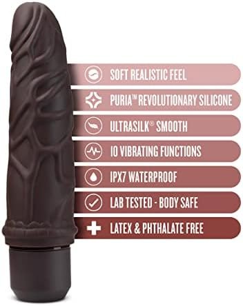 Dr. Skin - 8 Inch Silicone Vibrating Dildo - Flexible Shaft Flexishaft - 10 Powerful Vibration Functions - Ipx7 Waterproof - Ultrasilk Satin Smooth - Realistic Vibrator Sex Toy For Him Her Couples - Image 2