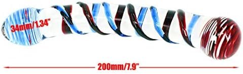 Eastern Delights 7.9 Inches Colorful Two Head Clitoral Stimulator Glass Dildo With Anal Plugs, Glass Pleasure Wand For Couples - Image 2