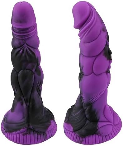 Realistic Monster Dildo Sex Toy, 8.11 Inch Shaped Anal Dildo With Strong Suction Cup, Huge Thick Dildo For Women, Liquid Silicone Dildo Anal Plug Prostate Massager Adult Toy (Rose Black)