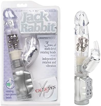 Calexotics Waterproof Jack Rabbit – Rabbit Vibrator With Rotating Shaft – Vibe Sex Toys For Couples – Adult Clitoral & G Spot Massager – Clear
