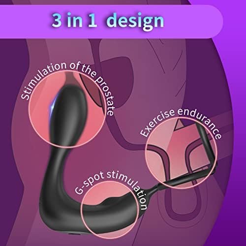 Xingnuo Prostate Massager Anal Vibrator,Anal Sex Toys With Cock Ring,Vibrating Anal Plugs For Men,12Vibrating Modes,Male Prostate Stimulor Toys Suitable For Men Women And Couples - Image 3