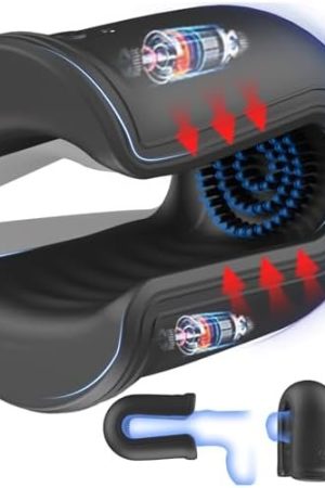 Lniiy Squeezable Male Masturbator Penis Vibrator Trainer, Adjustable Dual Motors Adult Sex Toys For Men Masturbation, 10 Vibrations Silicone Cock Massager Stroker, Vibrators For Men Prolong Endurance