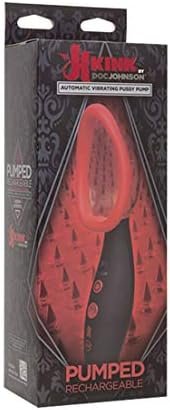 Doc Johnson Kink - Pumped - Rechargeable Automatic Vibrating Pussy Pump, Black/Red - Image 2