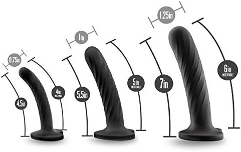 Blush Temptasia Twist Dilator Kit - Silicone Dildo - 3 Progressing Training Sizes - Premium Puria Platinum Cured Vagina Exerciser - Ultrasilk Smooth Heart Shaped Suction Cup Harness Compatible Sex Toy - Image 3