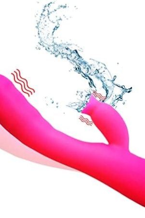 Rabbit Vibrator, Heating Dildo Vibrator With 30 Modes, Sucking & Licking 2 In 1 Dildo Vibration Machine For Women & Couples Rose No-26Shetian