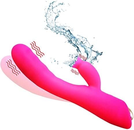 Rabbit Vibrator, Heating Dildo Vibrator With 30 Modes, Sucking & Licking 2 In 1 Dildo Vibration Machine For Women & Couples Rose No-26Shetian