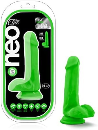 Blush Neo Elite Silicone Dual Density 6 Inch Dildo | Ultrasilk™ Silicone |Suction Cup Base & Harness Compatible For Hands-Free Fun | Realistic | Waterproof | Neon Pink