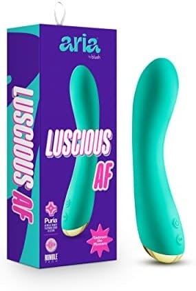Blush Aria Luscious Af Silicone Vibrator - Rumbletech Rumbly 10 Vibration Settings - Magna Charge Magnetic Rechargeable - Ipx7 Waterproof And Easy To Clean - Sex Toy For Him Her Couples