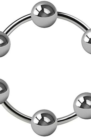 Anmooee Stainless Steel Penis Ring 6 Beads Sex Toys For Men Male Delay Ejaculation Metal Cock Ring Glans Stimulator Sex Increase Orgasm