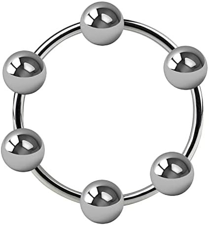 Anmooee Stainless Steel Penis Ring 6 Beads Sex Toys For Men Male Delay Ejaculation Metal Cock Ring Glans Stimulator Sex Increase Orgasm