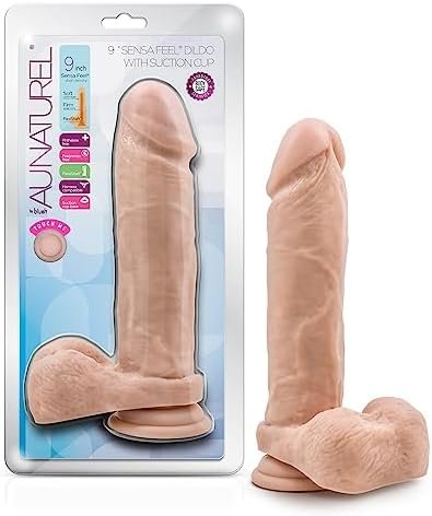 Blush Au Naturel 9 Inch Realistic Dual Layer Dildo With Suction Cup, Sex Toy For Women, Sex Toy For Adults, Vanilla