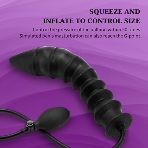 Large Inflatable Threaded Anal Plug Pointed Design Dildo G-Spot Stimulation Adult Sex Products - Image 3