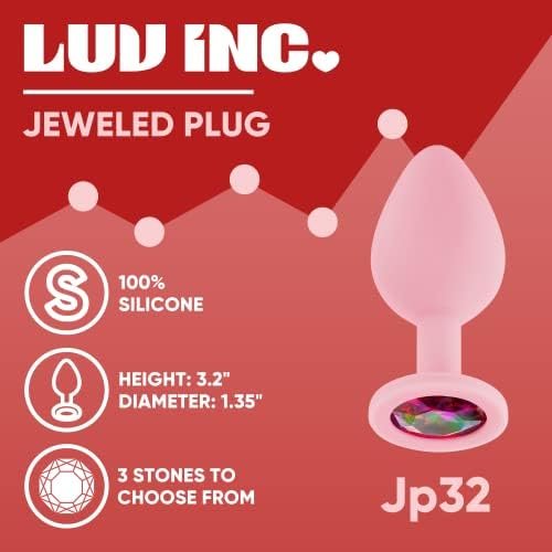 Luv Inc Silicone Jeweled Butt Plugs With 3 Interchangeable Jewel Stones - Anal Butt Plugs, Anal Trainer Toys Jewel End Small, Medium, Large Buttplug Set For Women Men Couples (Pink, Medium) - Image 2