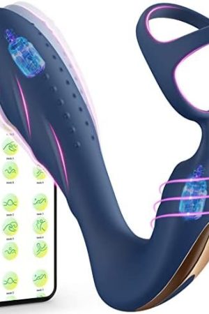 App Control Vibrating Prostate Massager Anal Vibrator - 10 Patterns Anal Vibrating Plug With Cock Ring, G-Spot Vibrator With Remote, Adult Sex Toys For Men, Women And Couple Pleasure