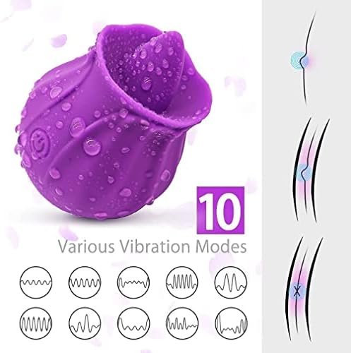 Rose Sex Toy For Women - 3 In 1 Clitoral Stimulator Tongue Licking Thrusting G Spot Dildo Vibrator With 9 Modes, Rose Adult Sex Toys Games, Clitoris Nipple Licker For Women Man Couple-H - Image 2