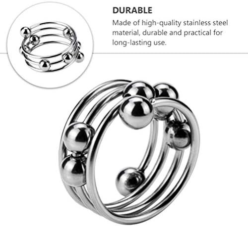 Exceart Stainless Steel Cock Ring Penis Ring Men Ring Sex Dildo Ring Ejaculation Retarded Ring Erection Ring To Prolonging Climax For Man Couples L - Image 3