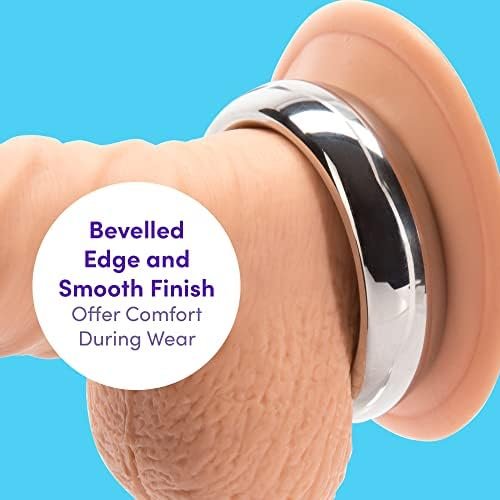 Lovehoney Dominix Cock Ring - Stainless Steel Penis Ring - 1.9 Inch Doughnut Cock Ring - Waterproof - Silver - Image 3