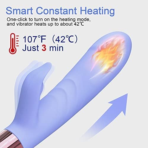 Eupher Pulsating Rabbit Vibrator, Magnetic Rechargeable G Spot Clitoral Dildo Vibrator With 107℉ Heating & 9 Thrust Pulsating & 9 Vibrating & 3 Hitting Vaginal Anal Stimulator Adult Sex Toy - Image 2